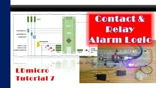 LDmicro 7:  Simple Intruder Alarm Logic (Microcontroller PLC Ladder Programming with LDmicro)