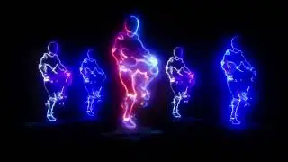neon glowing abstract dancing figures animation Vj loopps grapicsvisual