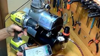 Airbrush compressor. Noise test. Jas 1203 with receiver