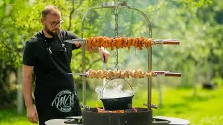 Imperial chicken skewers. Crispy and juicy chicken meat.