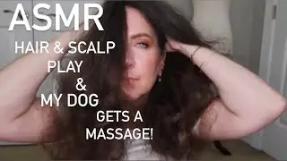 ASMR | HAIR & SCALP PLAY & MY DOG GETS A MASSAGE (WHISPERS, HAIR PLAY SOUNDS) | Lynn Rasmussen