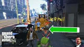 gtav funny moments (lifting people by a bulldozer )
