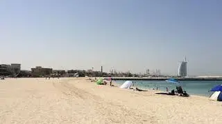 Dubai. Kite beach. Burj al Arab and burj khalifa view
