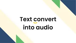 Text convert into audio in python.