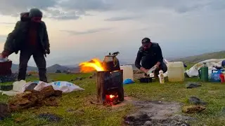 FOOD AND TEA ON THE MOUNTAIN —THIS FISH DOG IS REALLY BRAVE▫️4K▫️