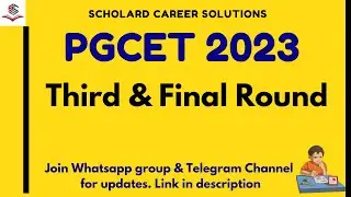PGCET Third & Final Round of Admission | PGCET 2023 | #pgcet #mbaadmissions #mbaplacements