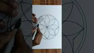 Geometric Design Drawing in Circle 