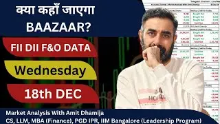 FII DII F&O Data || Nifty Banknifty Finnifty Prediction for Tomorrow Wednesday 18th December 2024