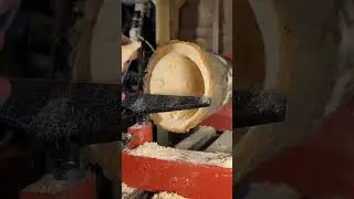 My stress relief!  super cute bowl in 30 mins! #cherrywood #woodturning #wood