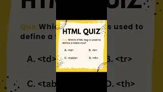 HTML Quiz #html #css #javascript #webdev#100daysofcode #webdeveloper #css3#html5 #shorts