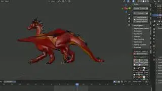 Quadrupedal Dragon walk cycle in Blender 2.81