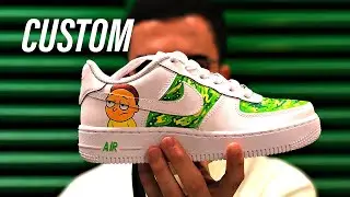 Customização de Tenis Nike  Air Force 1 - Rick And Morty