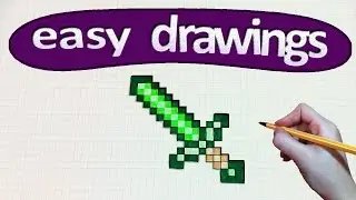 Easy drawings #193  How to draw a sword of minecraft / drawing minecraft