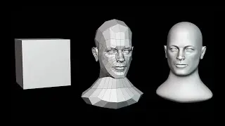 Face morphing. Human heads sculpted and mixed in Blender 3D.