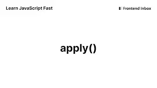 apply() - Learn JavaScript Fast