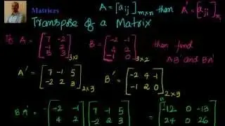 Matrices: Transpose of a Matrix :  Example 2