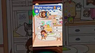 night routine 🐬🐾🤍🥯☕🌸🧸 