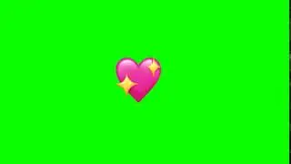 emoji Heart shatter green screen