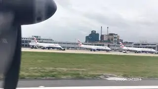 Bombardier DHC-8-Q-400 Takeoff from London City Airport [1080p60]