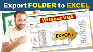 EXPORT FOLDER ITEAM NAME IN EXCEL ।GET THE LIST OF FILES NAMES IN A FOLDER IN EXCEL