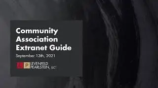 Community Association Extranet Guide