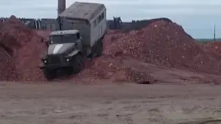 Урал 4320. Езда по горе породы. Преодоление крутых уклонов