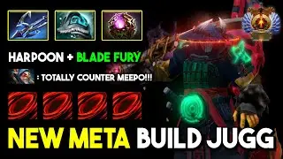 NEW META BUILD HARD CARRY Juggernaut Harpoon + Blade Fury 100% Hard Counter Meepo 7.35 DotA 2