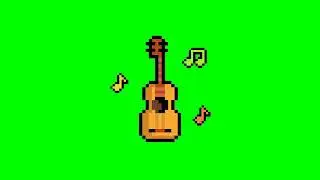 Pixel giutar in green screen(FREE)