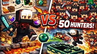 1 PRO MINECRAFTER vs 50 AI Hunters 😈 | END FIGHT 🔥 Minecraft End fight! 