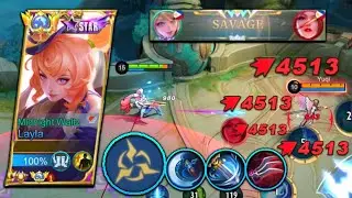 SAVAGE!! Layla 1 HIT Critical Build and Emblem - Top 1 Global Layla ~ MLBB