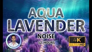 Calming Aqua-Lavender Noise | 12 Hours BLACK SCREEN | Study, Sleep, Tinnitus Relief & Focus