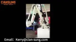 Demonstration of industrial palletizing robot axis motion