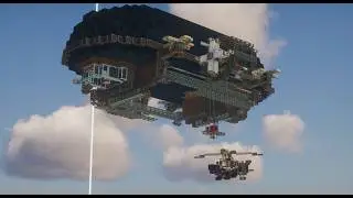 Airship-Heli docking/undocking test [ Create:Aeronautics]