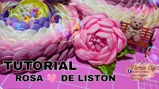 Tutorial rosa de listón //flores Ely