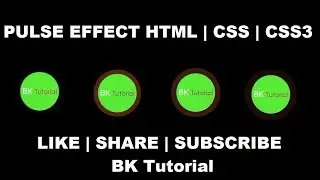 Pulse Effect With CSS3 Animation -  Pulsing effect using CSS3 Transform Scale  by BK Tutorial