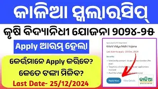 Kalia Scholarship Apply 2024-25। Apply Date, Eligibility, Required Documents। Apply Process Online।