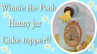 Hunny jar cake topper/ tarron de miel 🍯 Rice Krispies cake topper!!!