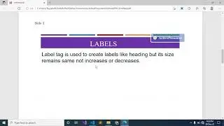 Label, input and button tags