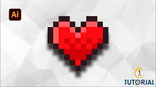How to Create a pixelated effect in adobe illustrator tutorial 2024 | pixel art heart design