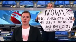Антивоенный протест на Первом Канале России