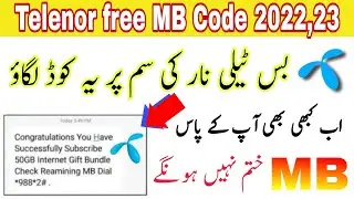 Telenor free internet MB Code || free internet code || Telenor internet code || Usama technical
