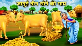 तीन जादुई सोने की गाय | Hindi Cartoon Stories | Three magical golden cows | Abundance Sas Bahu TV