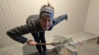 I finally Painted Concrete Floor in Basement - my solo house renovation