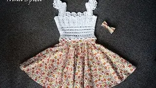 Комбинированное платье крючком (часть 2 из 2)/ Crochet and sew dress