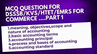 mcq question for commerce (emrs/kvs/DsSSB/htet/set)#accounts mcq#part 1