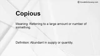 Copious Meaning