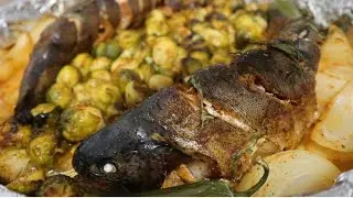 Easy Oven Baked Red Rainbow Trout and Veggies With Honey