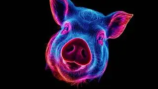 Pig Head - Neon VJ Loop