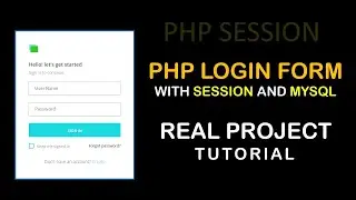 PHP session login Page with MySQL database | Real project Tutorial | 2022 |