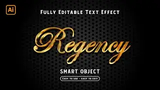 Gold style text in Illustrator. 